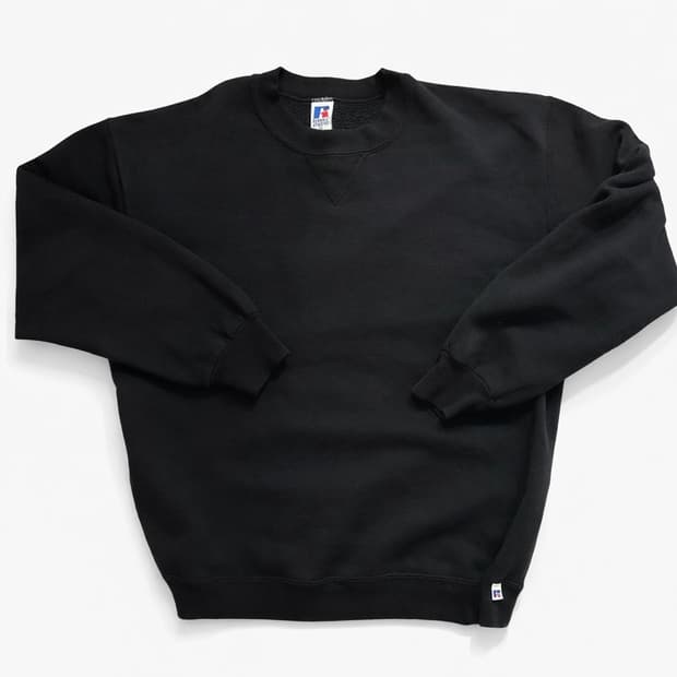 러셀 90s 블랭크 스웻셔츠 맨투맨 블랙 U.S.A. [XL]