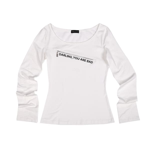 달링유어배드 UNZIPPED LOGO T-SHIRT 언집드 로고 티셔츠