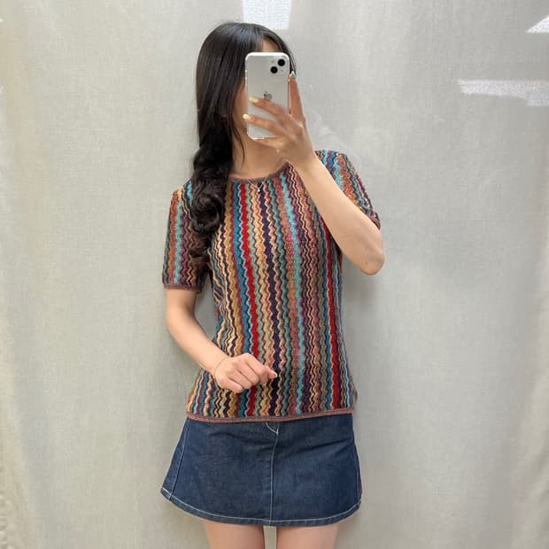 미쏘니 반팔 니트 티셔츠/#3629