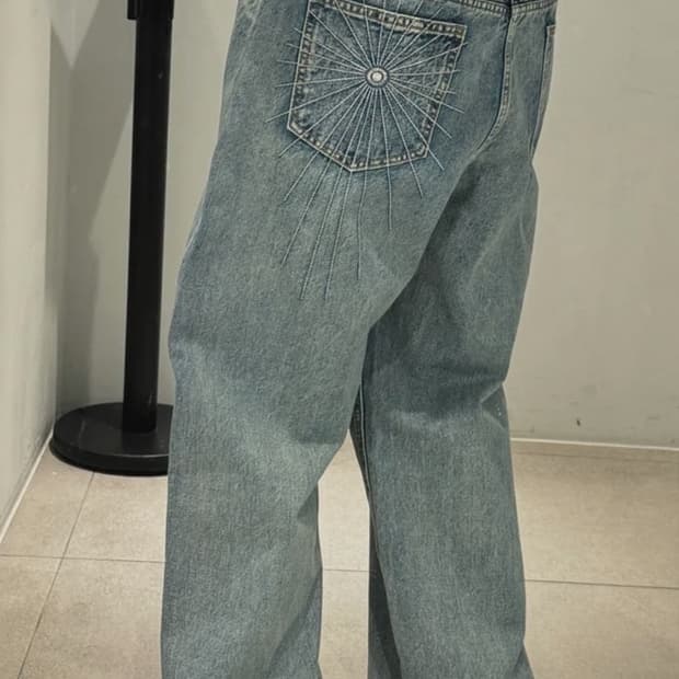 dnsr 스파이더 스티치 데님팬츠