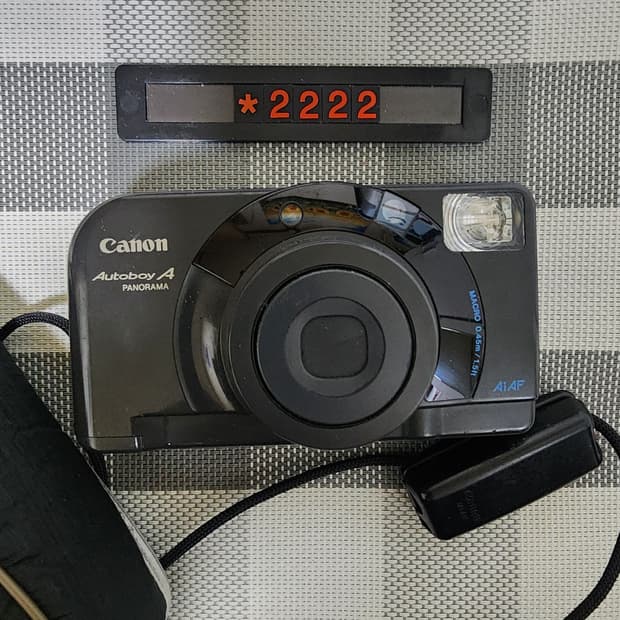 캐논 오토보이 A 파노라마 필름카메라 리모컨 파우치포함