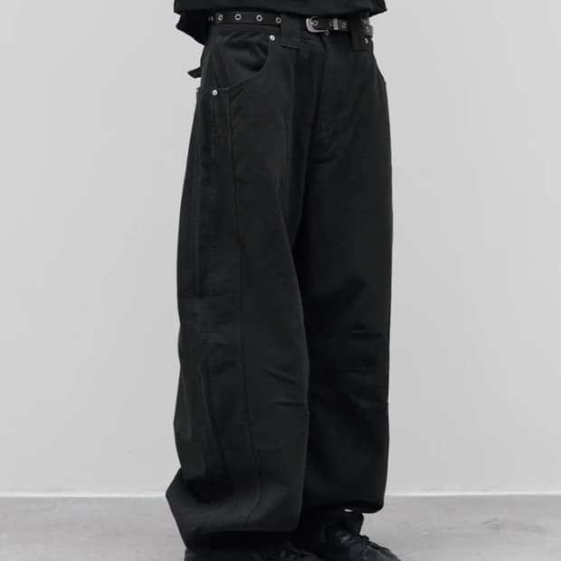 9999아카이브 Flow Slit 커브드팬츠