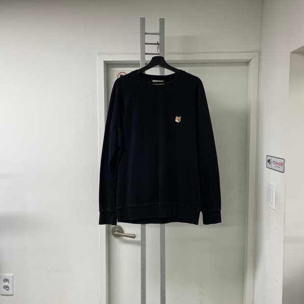 메종키츠네 블랙 폭스 맨투맨 L