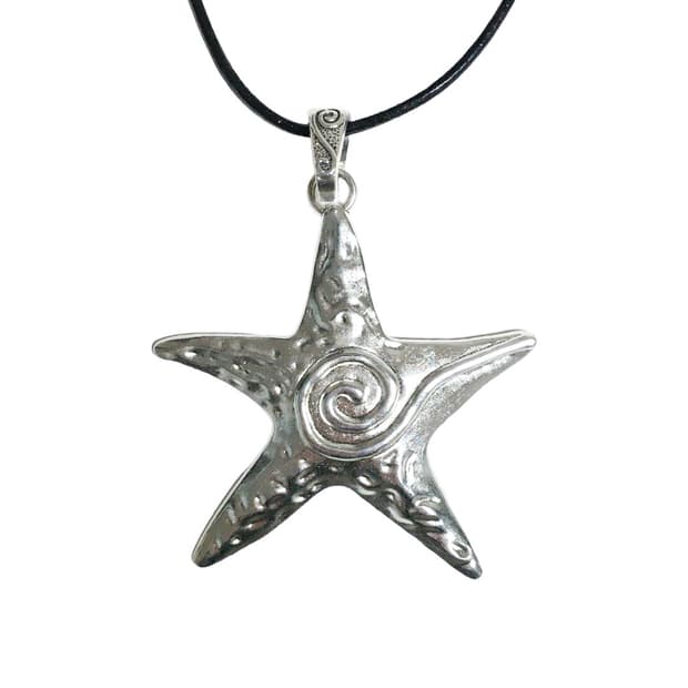 spin silver star necklace