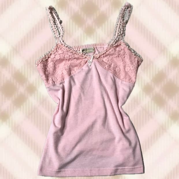 고전 리즈리사 핑크 레이스 슬리브리스 나시 라떼 히메 갸루 러블리 로걀