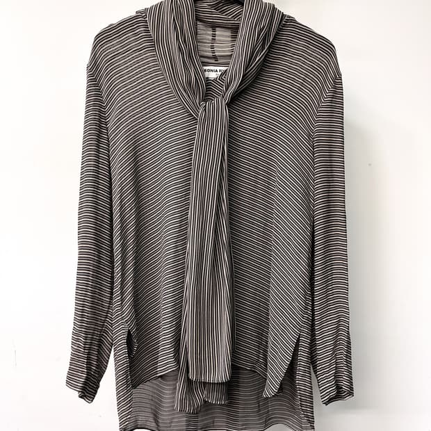 소니아 리키엘 레이온 스트라이프 스카프 탑