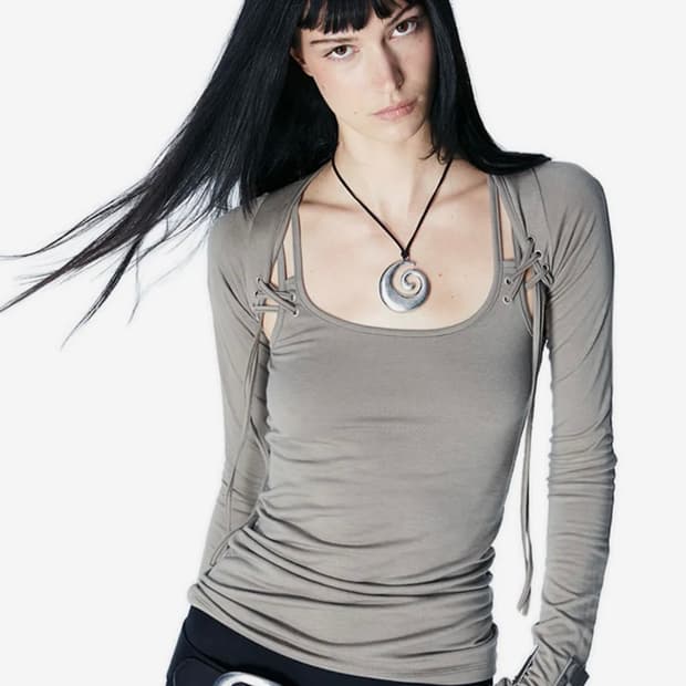 EYELET BOLERO SET-UP (TAUPE)