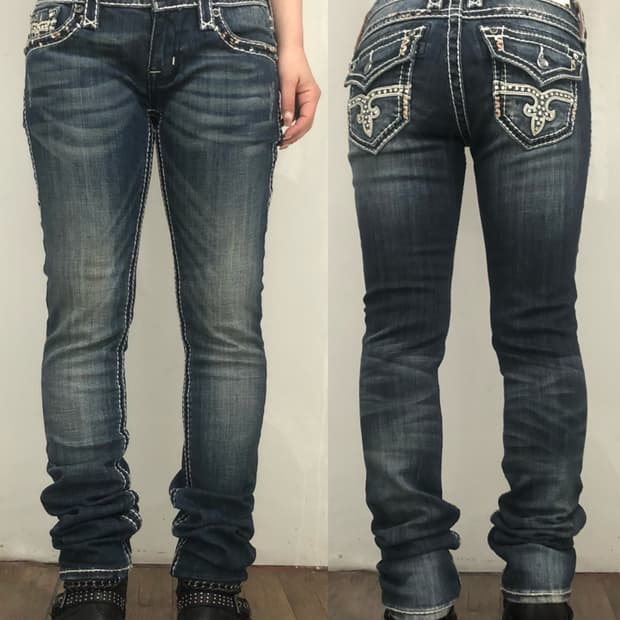 ROCK REVIVAL backdetail lowrise jeans