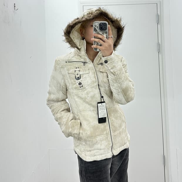 In The Attic washed sandy padded jacket