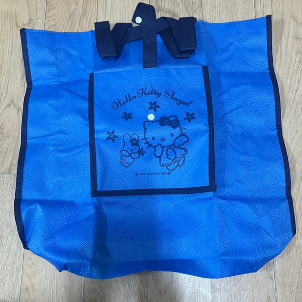 헬로키티 엔젤 블루 접이식 장바구니