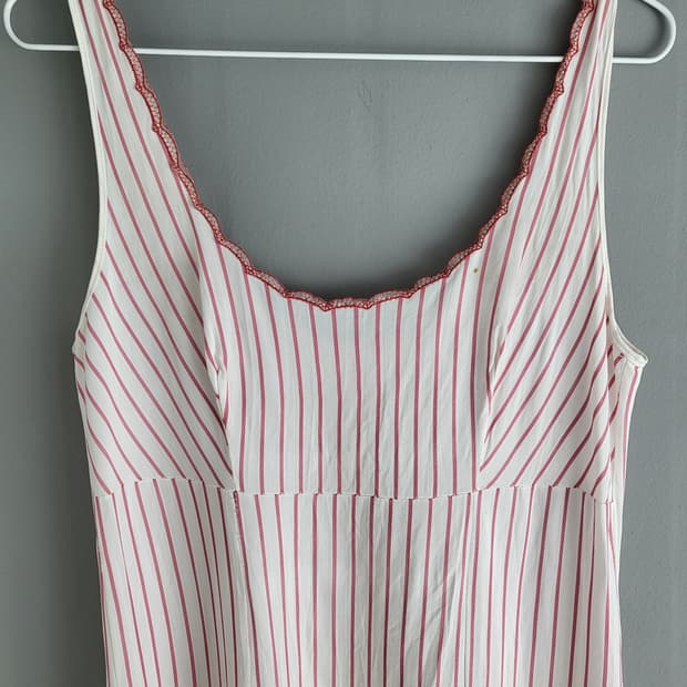 B급 빈티지 스트라이프 슬립 원피스
