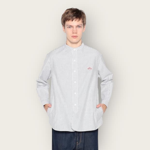 36/ 단톤 카라밴딩 스트라이프 미니로고 셔츠