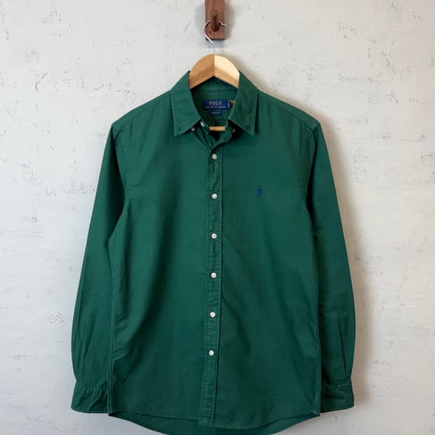 폴로랄프로렌 큐알라벨 클래식핏 그린 셔츠