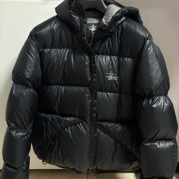 스투시 마이크로 립스탑 다운 파카 s 블랙