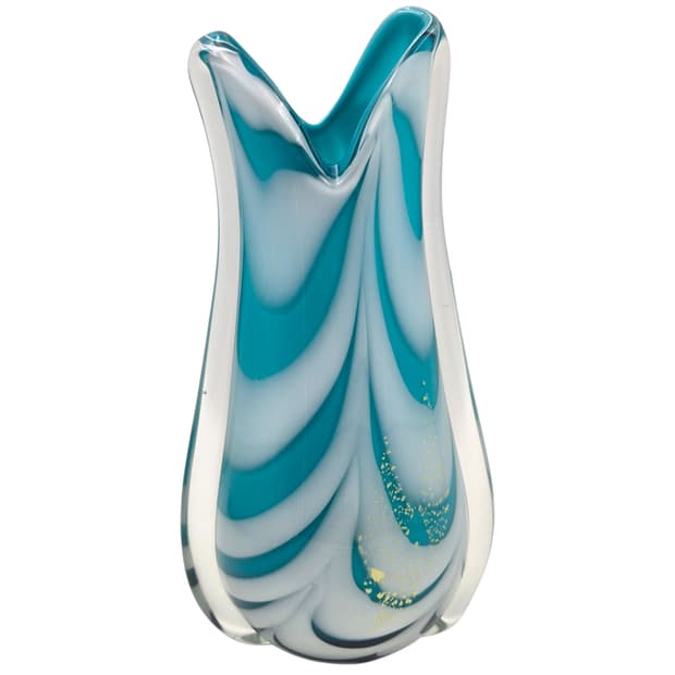 70s 카메이 핸드블로운 아쿠아 돌고래 대형 화병