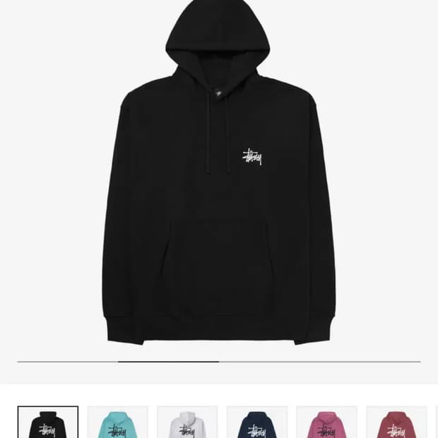 스투시 베이직 후드티 블랙 