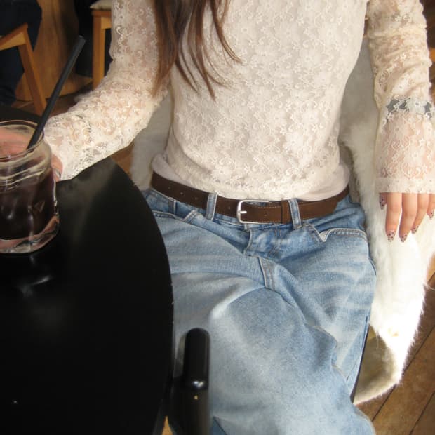 flower layered tee ivory