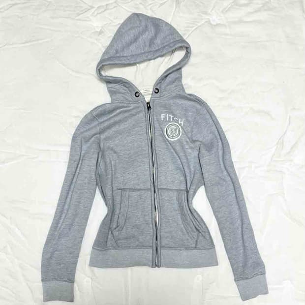 아베크롬비 앤 피치 그레이 후드집업 빈티지 올드스쿨 갸루