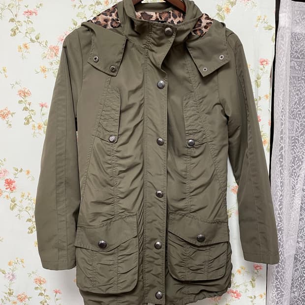 레오파드 안감 야상 자켓