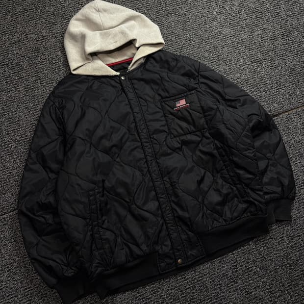 폴로 랄프로렌 성조기 로고 아미카지 퀼팅 후드 자켓 1858