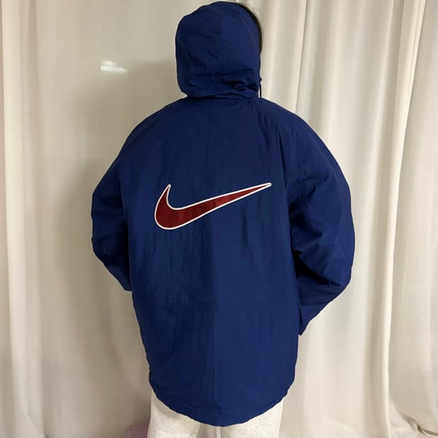 정품 나이키 JPN 90s 빅 스우시 올드스쿨 바람막이 자켓 돕바
