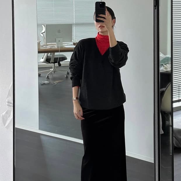 게드 ged 벨벳 스커트