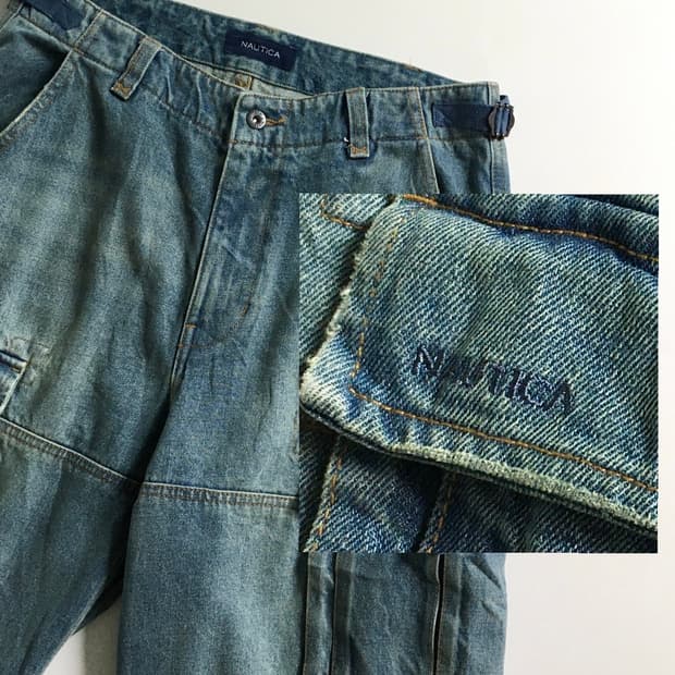 NAUTICA 노티카 와이드 카고포켓 데님 팬츠