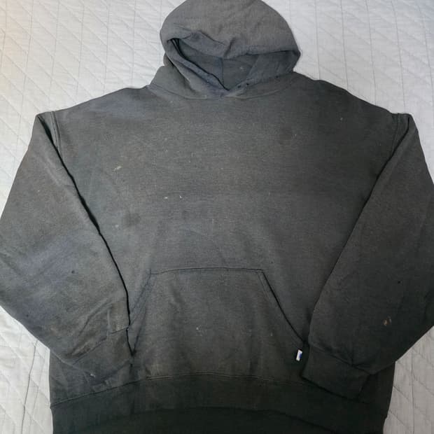 [XL] 90s 빈티지 러셀 애슬레틱 후드 블랙 트래쉬드