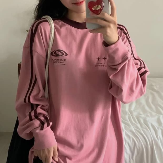 어반디타입 풋볼 져지 롱슬리브 핑크 M