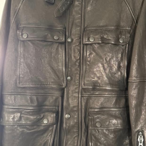 블랙아웃 레더 자켓