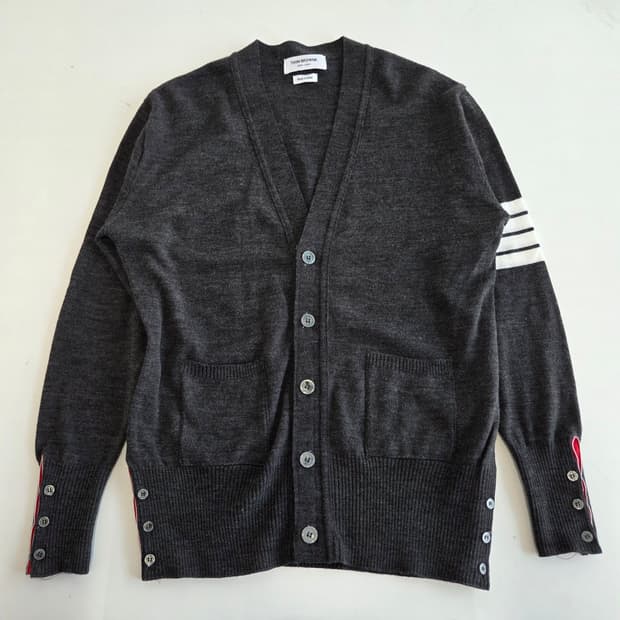 톰브라운 4선 가디건 딥그레이 3