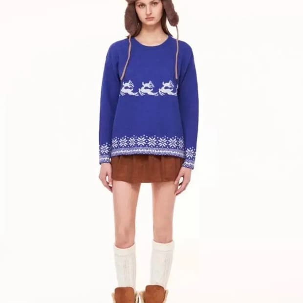 사이다 징글벨 크리스마스 스웨터 니트 L