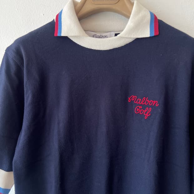 말본 여성 네이비 카라니트티셔츠 골프니트