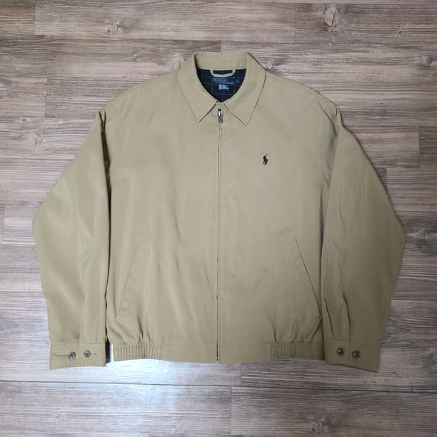 (105새상품급) 폴로 바이스윙 윈드브레이크 블루종 스윙탑 베이지 자켓