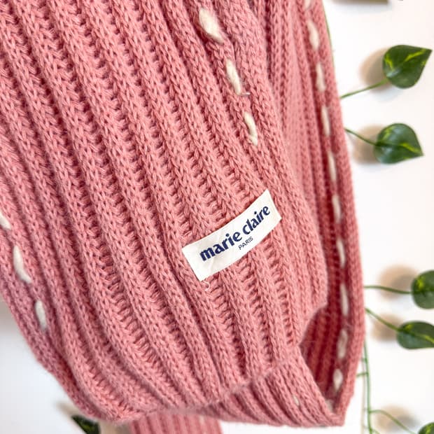 핑크 스티치 머플러