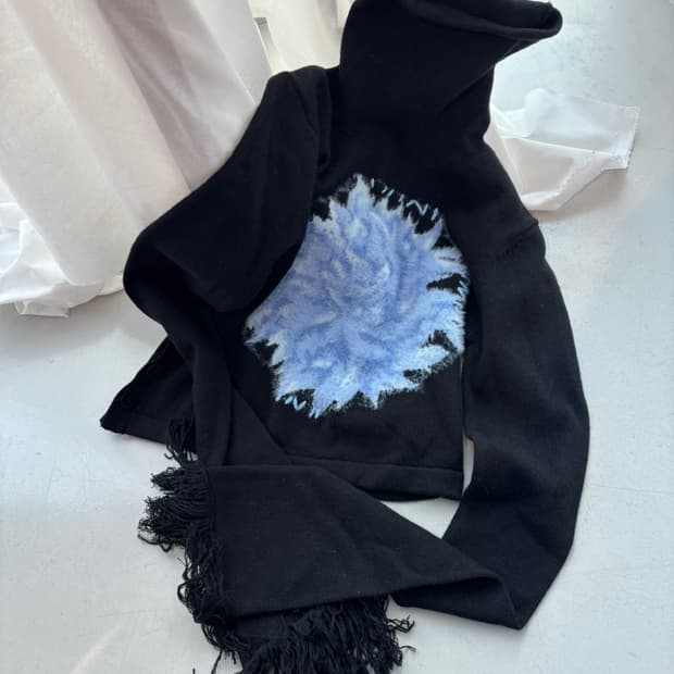 Vintage Turtleneck Crop wool Knit