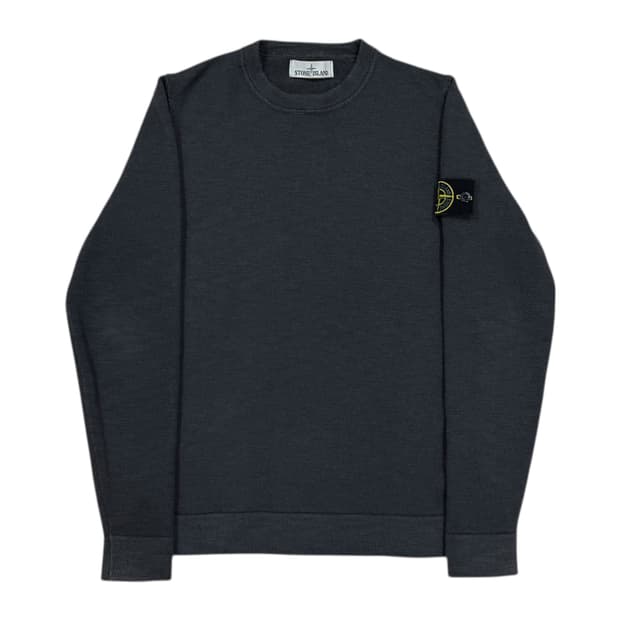 스톤아일랜드 여성 와펜 패치 차콜 그레이 니트 맨투맨 L