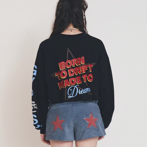 애즈이프캘리 dream drifter 블랙 긴팔 티셔츠