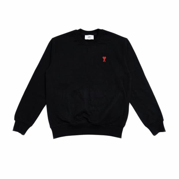 아미 스몰 로고 맨투맨 블랙