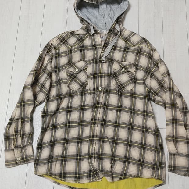 후디 체크 셔츠