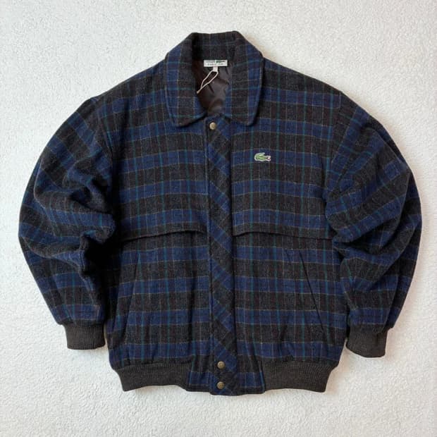 라코스테 90's 울 체크 블루종 자켓 PN5962   