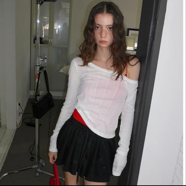 렌세 시스루 롱슬리브 화이트