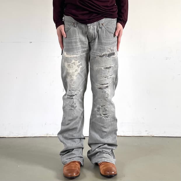 AKM X Wrangler 바나나 플레어 데님 팬츠