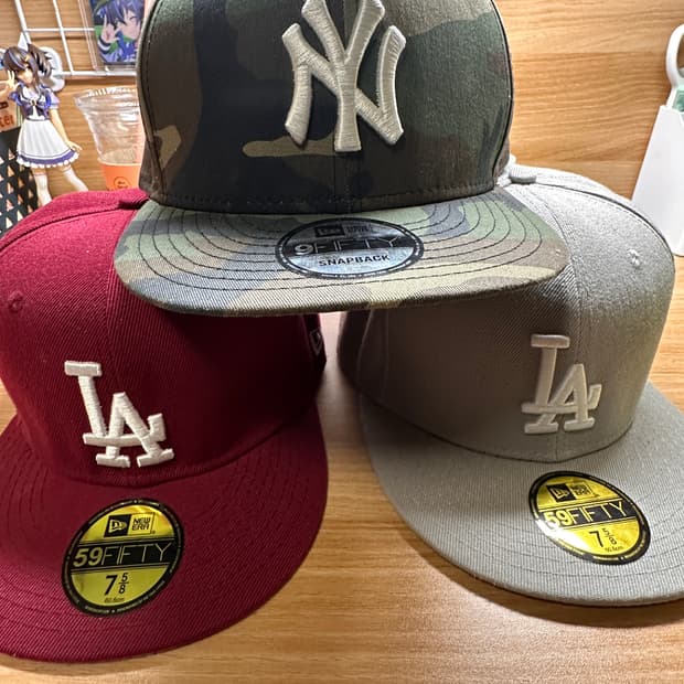 뉴에라 스냅백 3개 일괄 급처 (버건디,그레이,카모)