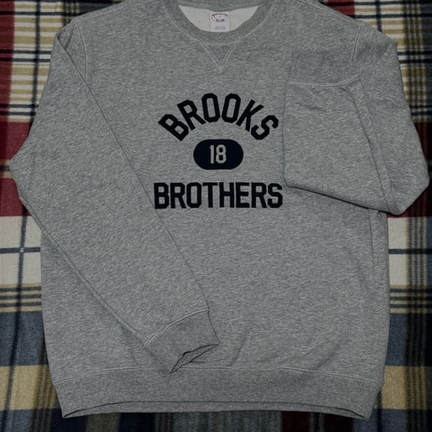 브룩스 브라더스) 레터링 스웻셔츠 (그레이, L)