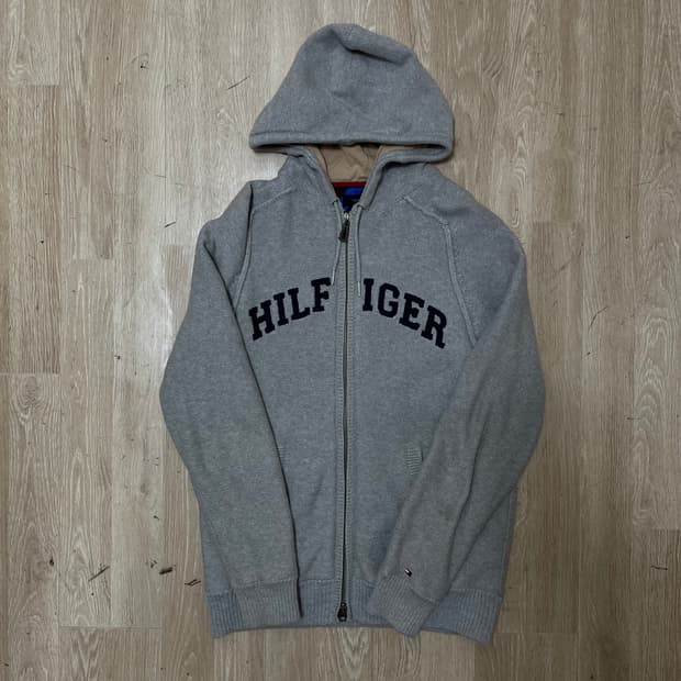 타미힐피거 빅 로고 자수 후드 집업 자켓 S(90)