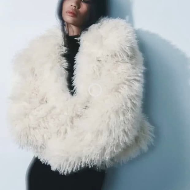 자라 아이보리 퍼자켓 새상품