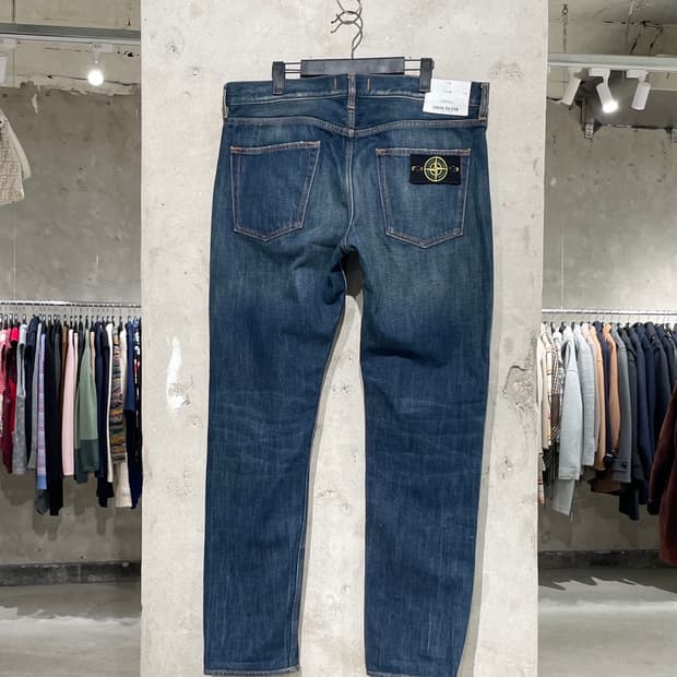 스톤 아일랜드 진청 와펜 워싱 데님 팬츠