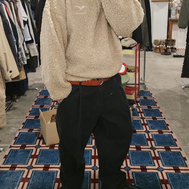 미즈노 x stu 플리스 하프 집업 (L)