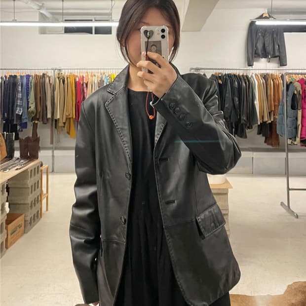 VTG leather blazer jacket 빈티지 블레이저 자켓